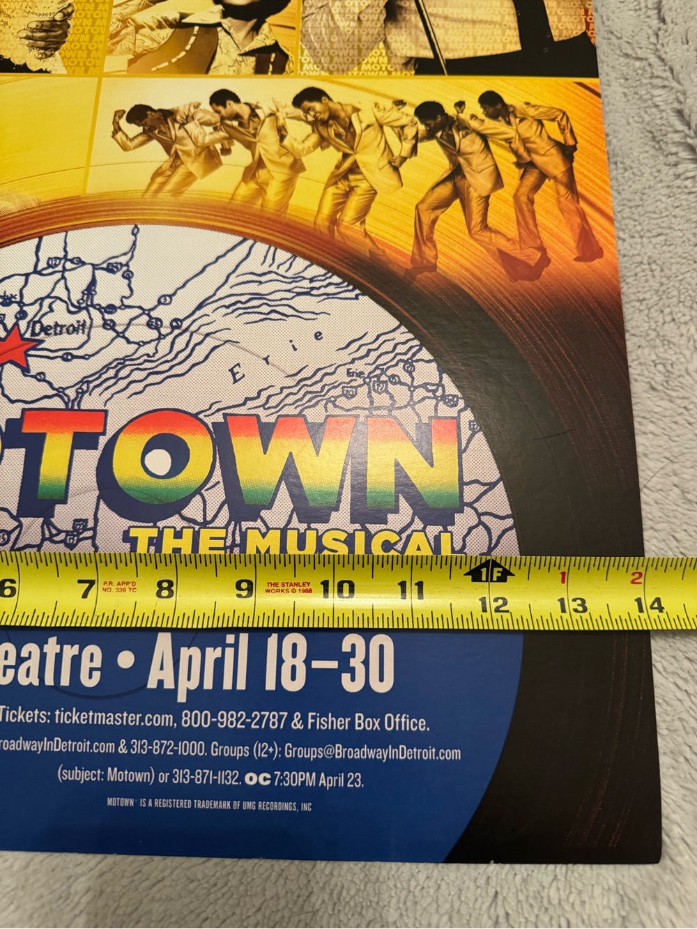 Motown The Musical Poster Detroit Fisher Theatre Broadway In Detroit April 18-30 - Picture 10 of 10